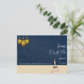 Eid Mubarak - Happy Eid - Farbenfrohe Kalligraphie Postkarte (Stehend Vorderseite)