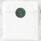 Eid Mubarak | Happy Eid Golden Calligraphy Green Runder Aufkleber (Tasche)