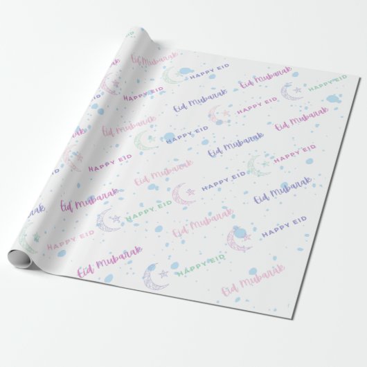 Eid Mubarak/Happy Eid/Ramadan Wrapping Paper Geschenkpapier (Ungerollt)