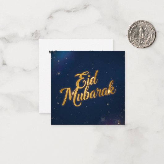Eid Mubarak  Holiday Note Card Mitteilungskarte (Vorderseite/Rückseite Beispiel)