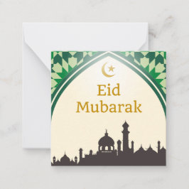 Eid Mubarak im hellgelben Hintergrund Mitteilungskarte