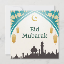 Eid Mubarak im weißen Hintergrund Einladung