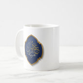 Eid Mubarak in Arabisch Navy Blue Golden Kaffeetasse (Vorderseite Links)