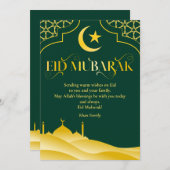 Eid Mubarak Individuelle Name Elegante Modernes Gr Feiertagskarte (Vorne/Hinten)
