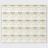 Eid Mubarak Individuelle Name Gold Weiße Laternen Geschenkpapier (Flach)