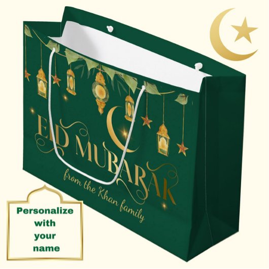 Eid Mubarak Individuelle Name Große Geschenktüte