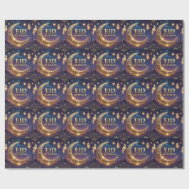 Eid Mubarak Islamic celebration Gold And navy Geschenkpapier