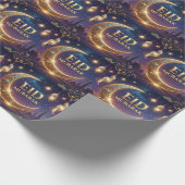Eid Mubarak Islamic celebration Gold And navy Geschenkpapier (Ecke)