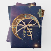 Eid Mubarak Islamic celebration Gold And navy Geschenkpapier Set (Beispiel)