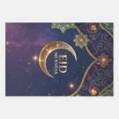 Eid Mubarak Islamic celebration Gold And navy Geschenkpapier Set (Vorderseite)