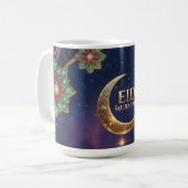 Eid Mubarak Islamic celebration Gold And navy Kaffeetasse (Vorderseite Links)