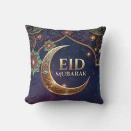 Eid Mubarak Islamic celebration Gold And navy Kissen