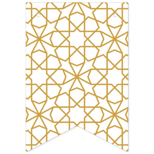 Eid Mubarak Islamische geometrische Golddekoration Wimpelkette (Zweite Fahne)