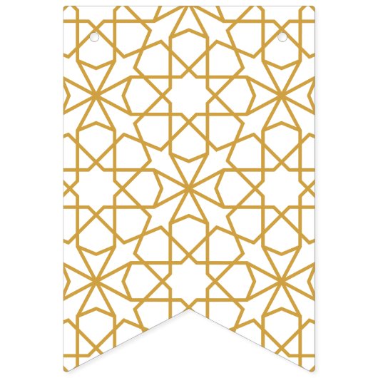Eid Mubarak Islamische geometrische Golddekoration Wimpelkette (Erste Fahne)