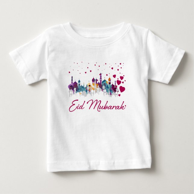 Eid Mubarak islamischer glücklicher Baby T-shirt (Vorderseite)