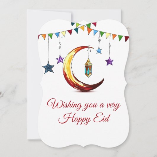 Eid Mubarak Islamischer Halbmond Feiertagskarte (Vorderseite)