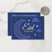 Eid Mubarak Islamischer Halbmond Mitteilungskarte (Vorderseite/Rückseite Beispiel)