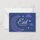 Eid Mubarak Islamischer Halbmond Mitteilungskarte (Vorderseite)