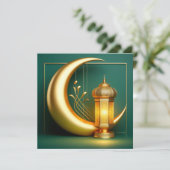 Eid Mubarak Islamischer Traditioneller LaternenHal Feiertagskarte (Stehend Vorderseite)