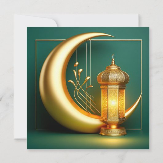 Eid Mubarak Islamischer Traditioneller LaternenHal Feiertagskarte (Vorderseite)