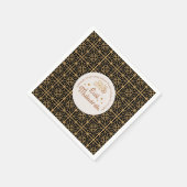 Eid Mubarak Islamischer Urlaub Elegantes Schwarzes Serviette (Ecke)