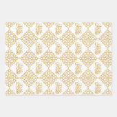 Eid Mubarak Islamisches geometrisches Goldmuster Geschenkpapier Set (Vorderseite)
