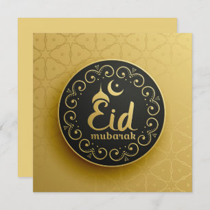 Eid Mubarak Islamisches Muster Gold Holiday Feiertagskarte