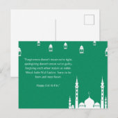 Eid mubarak kareem Islam arabische Moschee Kalligr Postkarte (Vorne/Hinten)