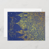 Eid Mubarak Karte mit Hand zeichnend Silhouette (Vorne/Hinten)