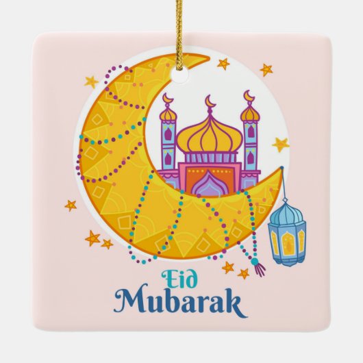 Eid Mubarak Keramik Ornament (Rückseite)