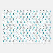 Eid Mubarak Kids Blue Moon Star Zitat Geschenkpapier Set (Vorderseite 3)