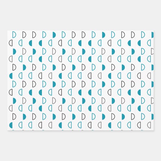 Eid Mubarak Kids Blue Moon Star Zitat Geschenkpapier Set (Vorderseite 3)