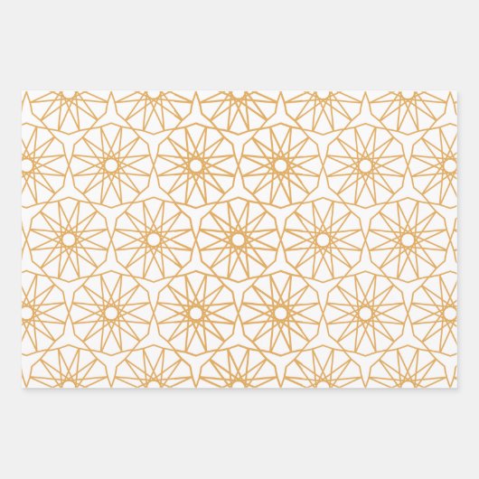 Eid Mubarak Kids Yellow Muster Zitat White Text Geschenkpapier Set (Vorderseite 2)