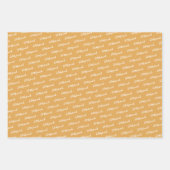 Eid Mubarak Kids Yellow Muster Zitat White Text Geschenkpapier Set (Vorderseite)