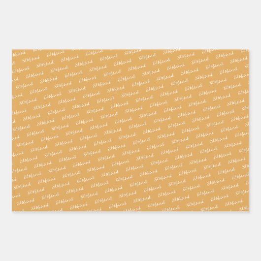 Eid Mubarak Kids Yellow Muster Zitat White Text Geschenkpapier Set (Vorderseite)