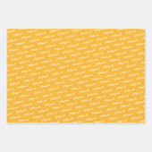 Eid Mubarak Kids Yellow Star Wavy Muster Zitat Geschenkpapier Set (Vorderseite)