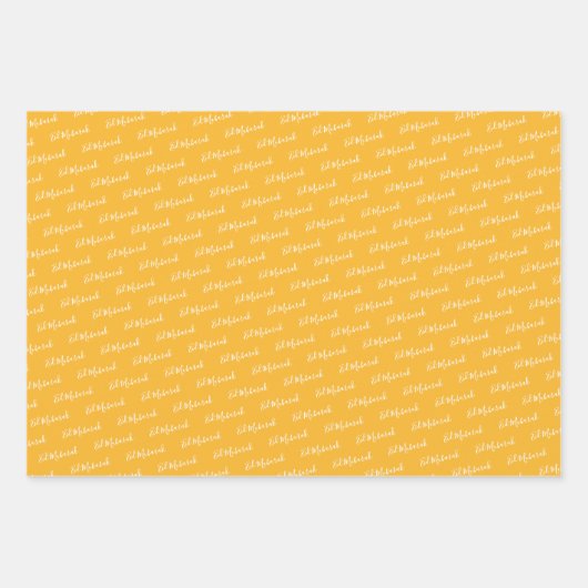 Eid Mubarak Kids Yellow Star Wavy Muster Zitat Geschenkpapier Set (Vorderseite)