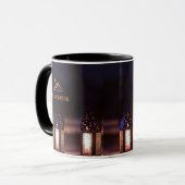 Eid Mubarak Lantern Glow Arabic Calligraphy Art Tasse (Vorderseite Links)