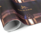 Eid Mubarak Laternen Schein Arabische Kalligrafie  Geschenkpapier (Rolleneckpunkt)