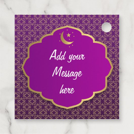 Eid Mubarak Lila Tag Geschenkanhänger (Rückseite)