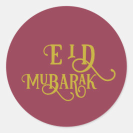 Eid Mubarak Luxury Red Color Schlicht Runder Aufkleber
