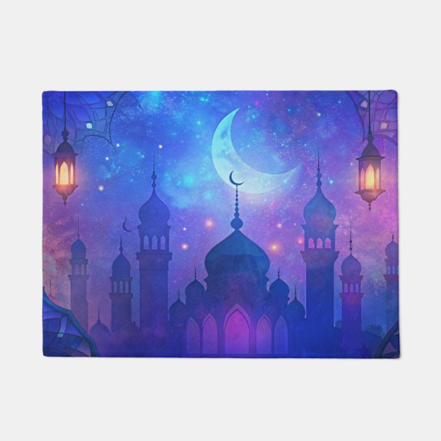 Eid Mubarak Magic Arabian Abende Halbmond Blaue Ku Fußmatte (Vorderseite)