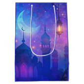 Eid Mubarak Magic Arabian Abende Halbmond Blaue Ku Mittlere Geschenktüte (Rückseite)