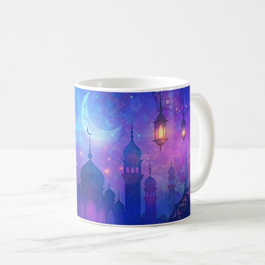 Eid Mubarak Magic Arabian Nights Crescent Farben Kaffeetasse (VorderseiteRechts)