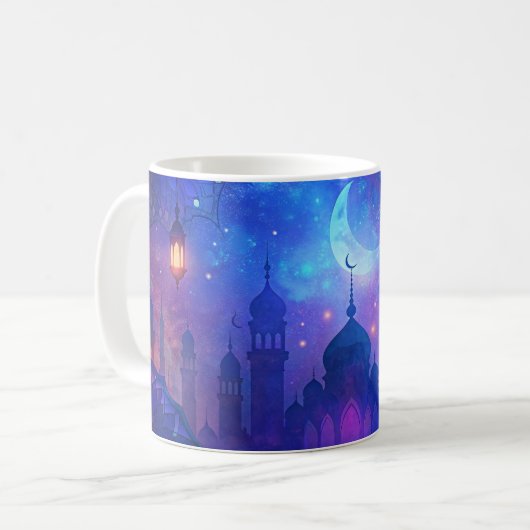 Eid Mubarak Magic Arabian Nights Crescent Farben Kaffeetasse (Vorderseite Links)