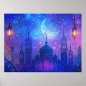 Eid Mubarak Magic Arabian Nights Crescent Farben Poster (Vorne)