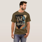 Eid Mubarak Mens Tshirt mit eleganter Moschee (Vorne ganz)