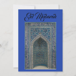 Eid Mubarak mihrab Karte Indigoblau Hintergrund