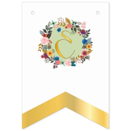 EID MUBARAK MIT BLUMEN WIMPELKETTE (Dritte Fahne)