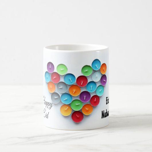 Eid Mubarak mit bunter Kerzen Tasse (Mittel)